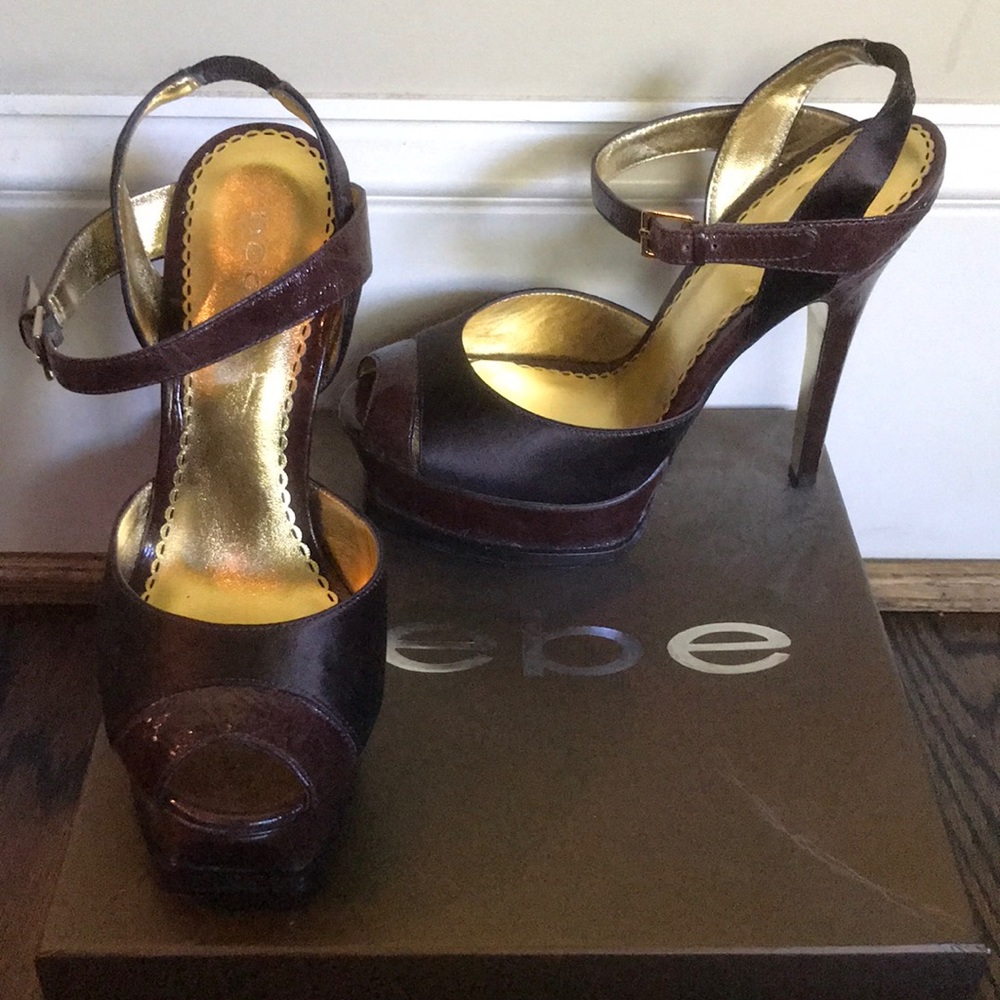 Bebe “Zarina” Brown Stiletto heels